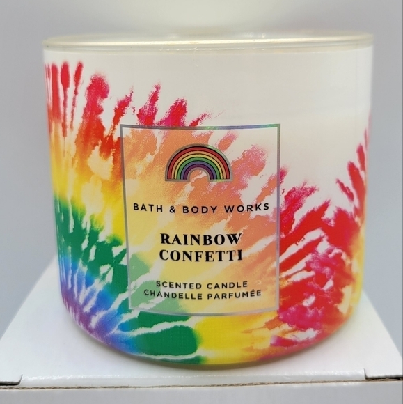Bath & Body Works Rainbow Confetti 3 wick Candle - Picture 1 of 4